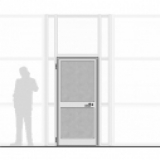 Porta in alluminio e feltro inserita nel pannello- cm 90x210h - Porta in alluminio e feltro inserita nel pannello- cm 90x210h