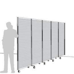 Separè a parete ALA ROTOFOOT LIGHT "alveolare" - cm 505x190h (5 elementi)