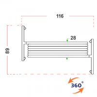 Separè autostabile ALA ROLLER "alveolare" - cm 716x190h (7 elementi)