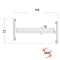 Separè autostabile ALA ROLLER "laminato" - cm 316x190h (3 elementi)