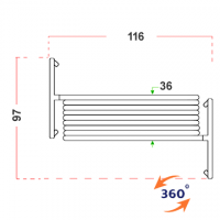 Separè autostabile ALA ROLLER "vetroplastico" - cm 916x190h (9 elementi)