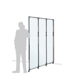 Separè a parete CLIPPER ROLLER LIGHT "vetroplastico" - cm 199x201h (3 elementi)