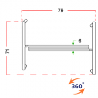 Separè autostabile CLIPPER ROLLER "laminato" - cm 211x193h (3 elementi)
