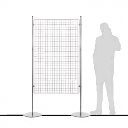 Pannello espositivo EXPO'  "griglia" con basi tonde - cm 110x200h