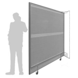 Schermo fonoassorbente e fonoimpedente di prosecuzione JUMBO - cm 200x227h con 2 piedi su ruote frenate - Schermo fonoassorbente e fonoimpedente di prosecuzione JUMBO - cm 200x227h con 2 piedi su ruote frenate