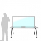 Schermo parafiato MACRO FRONT OFFICE - cm 160x80h con fessura passacarte - Schermo parafiato MACRO FRONT OFFICE - cm 160x80h con fessura passacarte