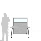 Pannello divisorio MACRO.OFX "finestrato feltro" - cm 120x140h - Pannello divisorio MACRO.OFX 