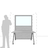 Pannello divisorio MACRO.OFX "finestrato feltro" - cm 120x180h - Pannello divisorio MACRO.OFX 