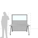 Pannello divisorio MACRO.OFX "finestrato feltro" - cm 140x160h - Pannello divisorio MACRO.OFX 