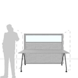 Pannello divisorio MACRO.OFX "finestrato feltro" - cm 180x140h - Pannello divisorio MACRO.OFX 