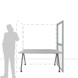 Pannello divisorio MACRO.OFX "finestrato laminato" - cm 80x180h