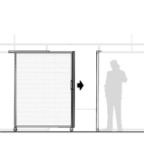MS15.20P scheda prodotto - Pannello scorrevole MACRO Pannello scorrevole MACRO "alveolare" - cm 150x200h completo di guida superiore / ruote / serratura e battuta di arrivo - Pannello scorrevole MACRO