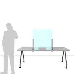 Schermo parafiato ONDESK FRONT OFFICE per front office - cm 75x75h  con morsetti tipo B