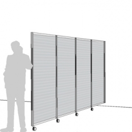 Separè a parete su ruote MACRO R. L. GRIGLIA - cm 433x212h (4 elementi)