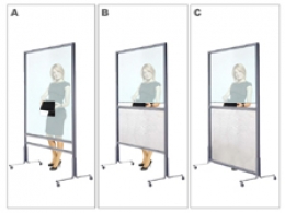 Schermo parafiato MACRO FRONT OFFICE - cm 160x60h con lastra sollevata cm 4